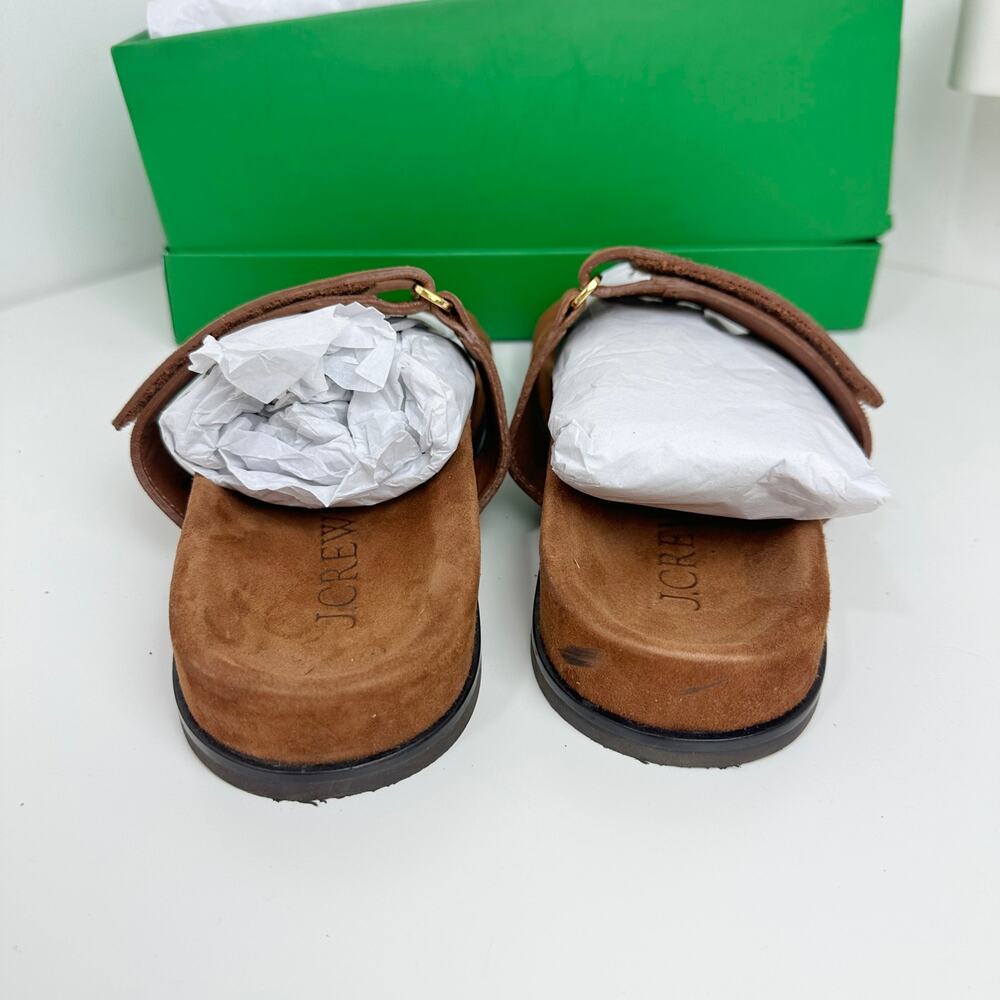 J.Crew New Colbie Wide Strap Sandals Slide Suede English Saddle Womens US 7.5 - Picture 8 of 10